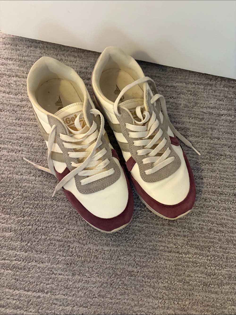 Gola Women's Sneakers - Burgundy, Cream & Gray Trim
